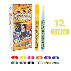 Flysea Ocean Spray Acrylic Pen Fine Tip Marker for Graffiti Drawing Glass Ceramic Nail Art Black Paper Hand Drawing Direct Sale