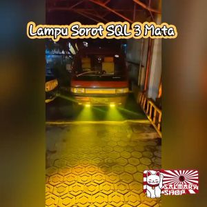 Lampu Tembak Sorot SQL 3 Mata Laser Gun 30 Watt Dua Warna Putih Kuning Non Luminos Bullaes Super Terang Motor Mobil