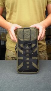 TOPTACPRO Tactical Hydration Pouch with 1L Bladder Codura Tactical Water Bag Laser Cut MOLLE Hydration Pouch Camo Multi-function Pouch 8504