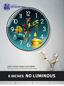 【SM Mall】Versatile Home Clock - 8 Inches Round Chinese Style Clock - Aesthetic Luminous 12 Ideal for Home Decor (In-Demand Wall Clock)