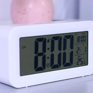 Digital Alarm Clock LCD Snooze Electronic Alarm Clock with LED Backlight Light Control Creative Digital Smart Temperature Jam Loceng Digital