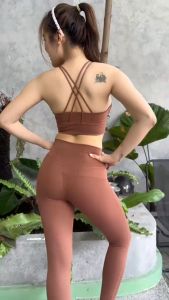Đồ tập gym nữ đồ tập yoga nữ chất thun lạnh co giãn 4 chiều tặng kèm mút quần dài cạp cao hàng xuất dư(D28)