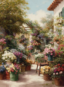 Acrylic Paint By Numbers Garden Scenery Painting By Numbers on Canvas Coloring By Number for Adults Paint Digital Art