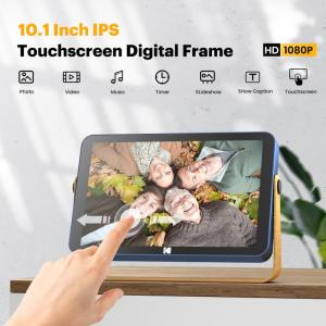 【One year warranty】Kodak 10.1 Inch WiFi Digital Picture Frame Built-in Battery 1280*800 IPS Touch Screen16GB Storage Instant Wireless Sharing Photo Electronic Photo Frame