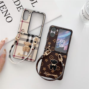 Cute Portable Bracelet Case Oppo Find N3 Flip Find N2 Flip Creative Diamond Bear Protective Cover Case Compatible with Oppo Find N2 Flip 5G