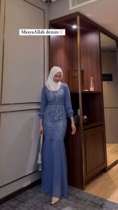 Raya Dress Ceruty Mix Brukat Gamis Wanita Terbaru 2024 Dewasa Kekinian Dress Kondangan Mewah Elegan