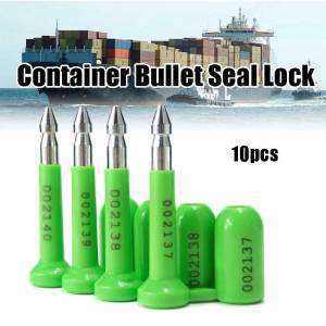 10Pcs Disposable Bullet Shape Container Lead Seal Lock Security Lock For Logistics Transportation