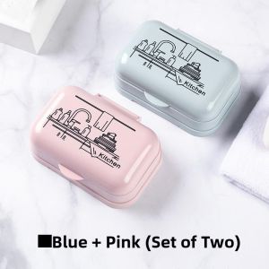 Besee | Creative Portable Soap Box With Cover Draining Double Layers