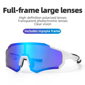 ROCKBROS Kính đi xe đạp HD Full Frame Phân cực dành cho xe đạp đường trường MTB Kính đổi màu thông minh trong mọi thời tiết dành cho thể thao ngoài trời