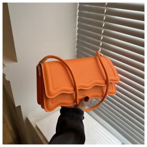 French Style Versatile Shoulder Bag Womens Small Breadstick Underarm Bag Casual Soft PU Leather Solid Color Crossbody Bag