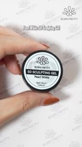 BORN PRETTY | BORN PRETTY 5ml Pearl White 5D Sculpting Gel Non-Stick Hand Extension Gel Nail Art Shaping Carving Flower Painted Gel DIY Manicu