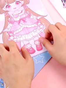 Dream Toy Little Princess Makeup Book Dress Up Paper Doll for Fashion Girl Sticker Toy