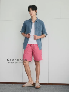 [Online Exclusive - Korea Collection]Giordano Men Exposed Seam Drawstring Elastic Waist Shorts