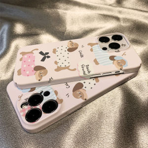 Cute Dachshund Dog Phone Case for  17Pro Max Full Cover Couple Soft Cartoon Frosted Womens Model 16Pro 15 Female 14/13