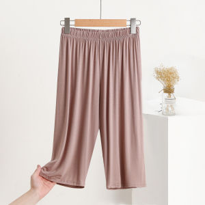 Summer Thin Modal Ladies Casual Shorts High Waist Loose Sleepwear Pure Color Wide Leg Pants Home Comfortable Leisure Trousers