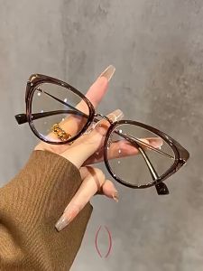 Kacamata Lensa Photocromic Wanita Anti Radiasi Bingkai Cat Eye Anti UV