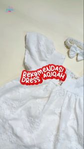 MIHIMIHI Baju Bayi Perempuan Setelan Jumper Dress Gaun Putih  Anak Cewek Usia 3- 9 Bulan