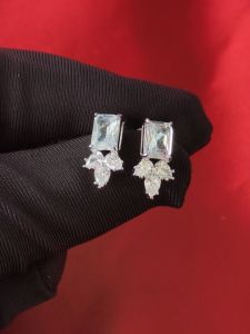 Diamcity (Free Gra Certificate) Anting Pejantan Berlian Gadis Perak Moissanite