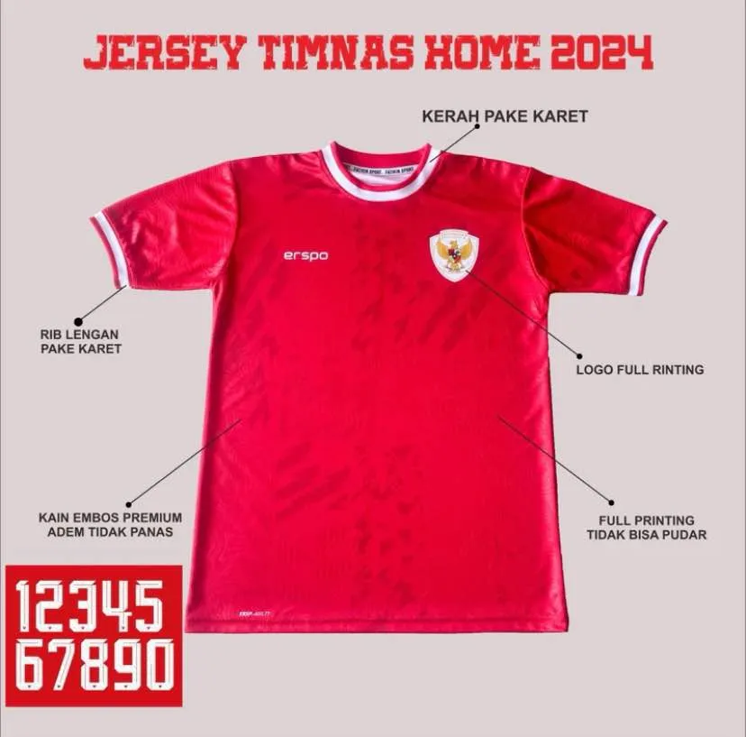 JERSEY TIMNAS HOME INDONESIA ERSPO PLAYER ISSUE 24/25