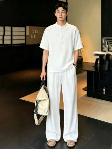 OUMULONG | Bộ Đồ Nam Mùa Hè Cổ Điển Bằng Vải Lanh và Cotton