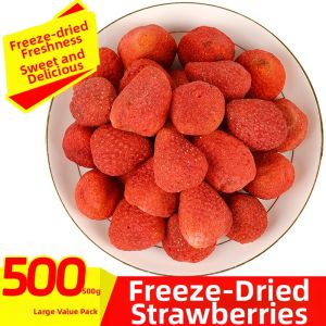 Freeze-Dried Strawberry Slices Cheese Strawberry Crisp Dried Fruit Yogurt Snowflake Snack Baking Decoration 500g Bag