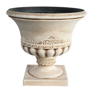 Retro European Style Resin Flower Pots Ceramic Imitation High Foot Villa Outdoor Courtyard Simulation Plant round Shape Garden