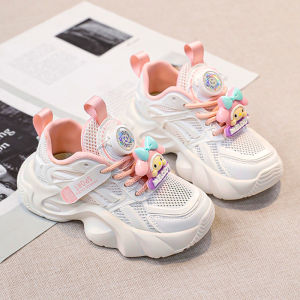Lightweight Breathable Mesh Girls Sneakers Adorable Toddler Kids Footwear Summer Sport Shoes Comfortable Slip-On Ankle Straps