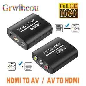 1080P HDMI-compatible TO AV RCA CVSB L/R Video Scaler Adapter HD Video Box Converter AV To HDMI-compatible Converter Support PAL