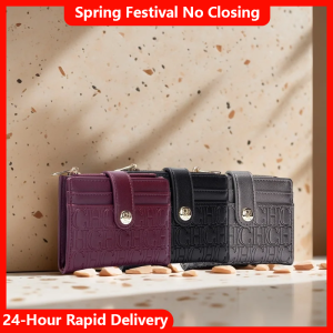 CH Luxury Brand Retro Design Business Card Bag Fashion Button Classic Folding Wallet Compact and Lightweight Womens Square Bag