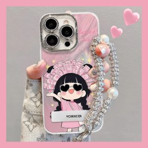 เคสโทรศัพท์มือถือแบบซิลิโคน ดีไซน์น่ารัก ป้องกันรอยขีดข่วน เปลือกใส่กล้อง Apple 17Promax พร้อมลายสีสันสดใสและสะท้อนแสง