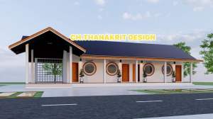 แบบบ้านพักอาศัยรวมจั่ว 1 ชั่น