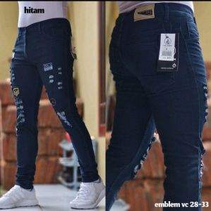 Celana Panjang Sobek Pria Emblem Premium
