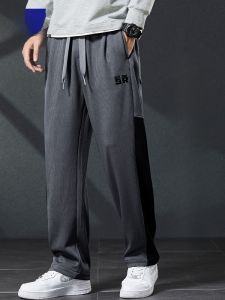 ROMON | Romon Mens Corduroy Pants Autumn Winter Loose Straight Leg Sweatpants Wide Leg Velvet Sport Casual Long Trousers