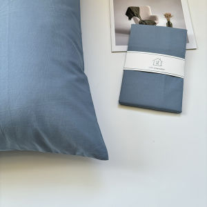 200T Cotton Percale European Pillowcase 65x80cm| Ultra Soft&Comfy| Breathable Bed Pillowcase|Hotel Style Pillow Cover|Blue 1Pc