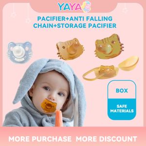 Baby full silicone nano pacifier sleep type pacifier+Anti falling chain+storage box