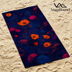BILIBILI | Midnight Poppy Field Quick Drying Beach Towels Ultra Lightweight Fast-drying Super Absorbent It is a must-have item for summer