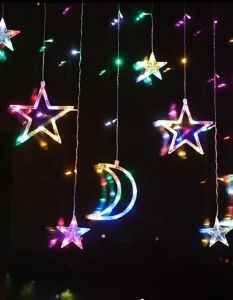 hari raya decoration light lampu kelap kelip led light strip eid mubarak decorations curtain fairy lights waterproof IP44 outdoor ramadan decorations wall hanging decoration 8 modes 220V EU plug