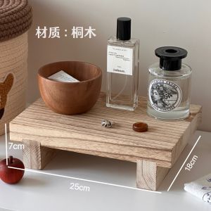 Rustic Solid Wood Incense Tray Jewelry Storage Display Stand Tea Table Tray Entrance Storage Ornament Large Size 25*18*7cm