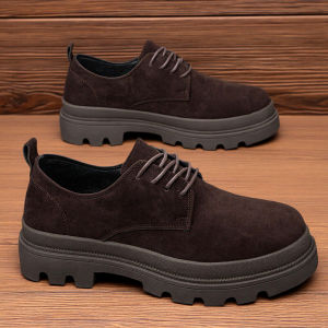 Mens Work Shoes 2025 New Autumn Low Help Martin Boots Thick Bottom Business Casual Comfortable Lace up Leather Shoes