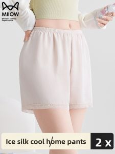 miiow | Cat Woman Ice Silk Safety Pants Women Summer Thin Loose Lace Shorts Home Outdoor Wear Sleepwear Lightweight Polyester Fiber