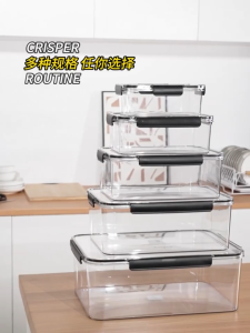 3/2/1ชิ้นกล่องปิดผนึกกล่องพลาสติกเกรดอาหารขนาดใหญ่พิเศษสี่เหลี่ยมใสเก็บผลไม้ตู้เย็นกล่องเก็บของสด