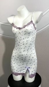 SatisfClothe 🌜🌜ชุดนอนเซ็กซี่ ชุดเดรสสายเดี่ยว สีม่วง ใส่สบาย สายสะพายไหล่ปรับได้