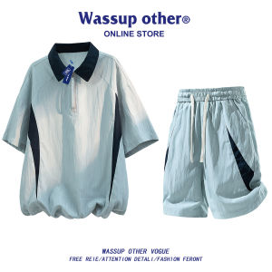 American Casual Short Sleeve Ice Silk Set Sport T-Shirt
