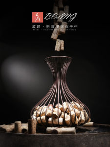 Wine Bottle Cork Organizer Soft Wood Wine Bottle Stopper Storage Basket Wine Glass Holder Synthetic Material Kitchen Organizer