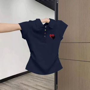 Áo Polo Cổ Đứng Tay Ngắn Gọn Gàng Phong Cách Định Hình Eo