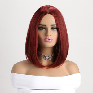 Short Synthetic Bobo Wig for Women Girl  For Cosplay Halloween  Party Daily Use Heat Resistant Fiber