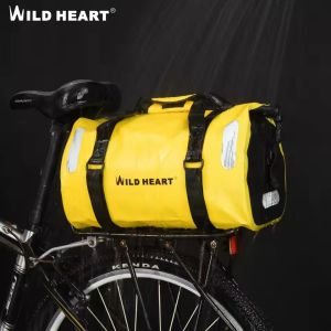 WILD HEART 18L กระเป๋าแร็คกันน้ำสำหรับรถจักรยานยนต์จักรยานพร้อมตะเข็บเชื่อม กระเป๋าปั่นจักรยานกันน้ำ กระเป๋าหลังจักรยานกันน้ำ