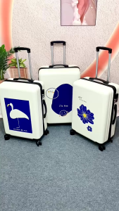 SIZE 26_Vali Kéo Du Lịch Size Lớn Hình In UV không Bong Tróc Chất Liệu Nhựa PC+ABS Khóa Số Bảo Mật