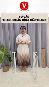 Thanh Chắn Cửa Chắn Cầu Thang V-BABY Không Cần Khoan Tường Bảo Vệ Trẻ Và Ngăn Thú Cưng