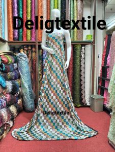 Bahan squin payet gradasi warna warni mewah